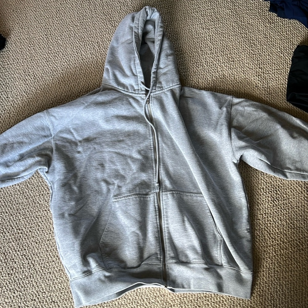 grey brandy melville oversized zip up